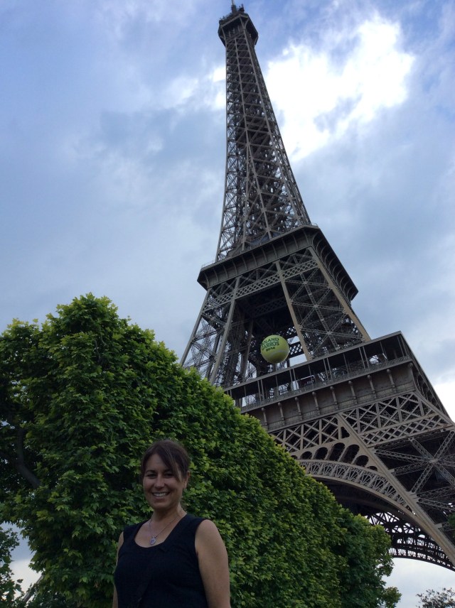 Deb at the Eiffel Tower.  