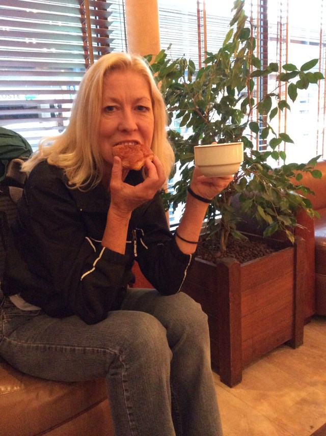 Lanny enjoying breakfast in Paris